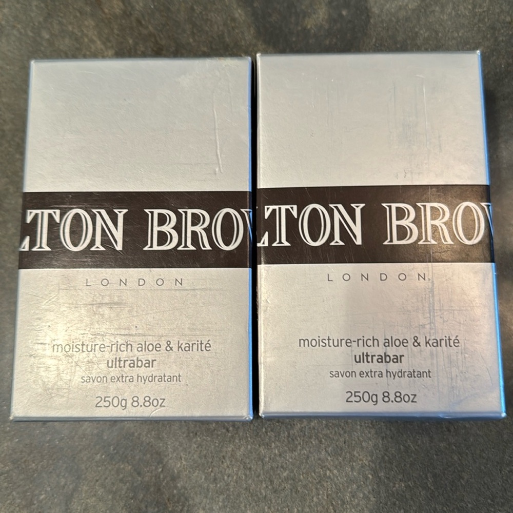 Molten Brown moisture rich aloe & karite ultra bar (2) 250g large bar soaps.